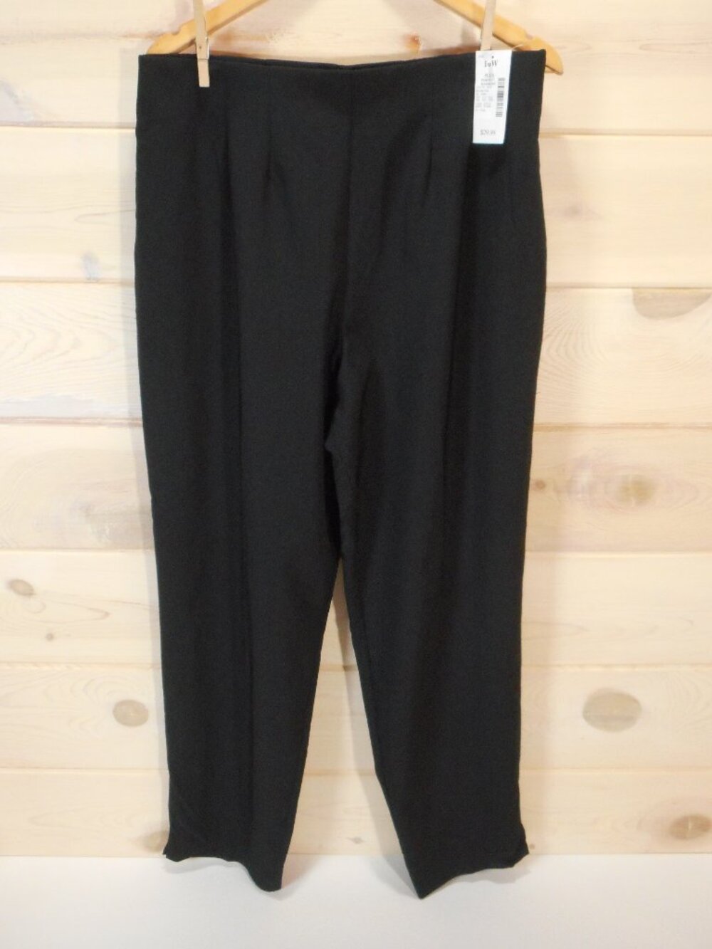 NWT Fashion Bug Womens Size 16W Black Dress Pants Office Church Side Zip Vintage